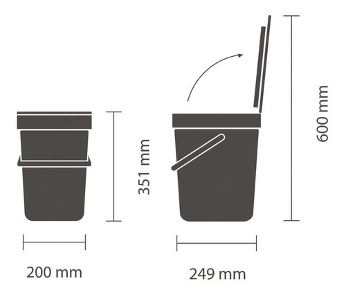 Brabantia Sort & Go - Contenedor De Residuos Gris