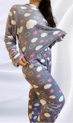 Imagen 5 de 9 de Pijama Polar Suave Mujer Invierno