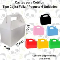 Comprar Set De 6 Cajitas Cartón Para Cotillon Tipo Cajita Feliz 