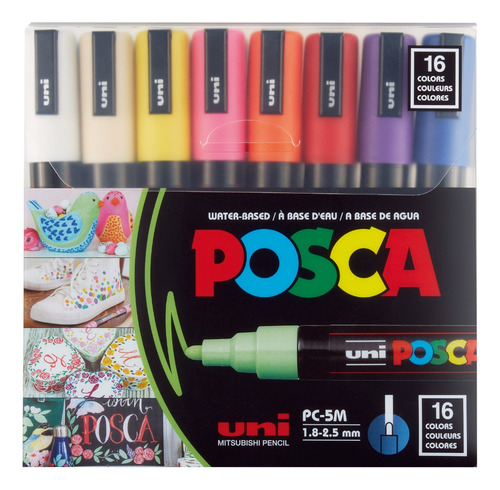 Marcadores Posca 5m 1.8 - 2.5mm Por 16 Colores