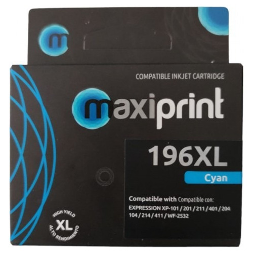 Maxiprint Mxp-196c Cartucho Compatible Con Epson T196 Cian
