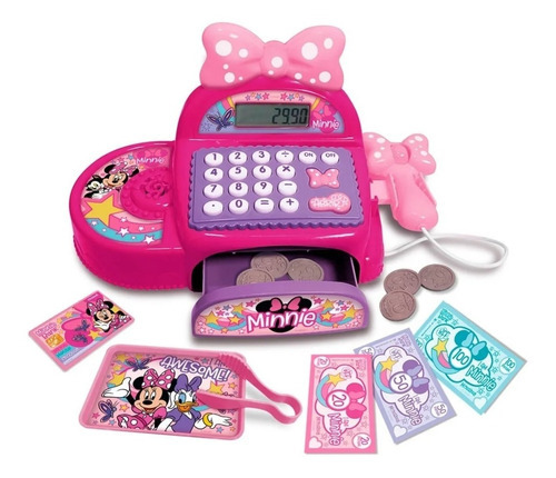 Imagen 1 de 2 de Caja Registradora Minnie Mouse Disney C Luz Sonidos Ditoys!! Color Rosa