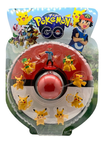 Muñecos Pokemon Go X9 7 Cm + Pokebola Pikachu Umbreon Eevee 