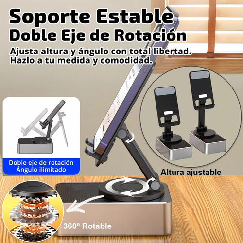 Bocina Bluetooth 2 En 1 Con Soporte Negro