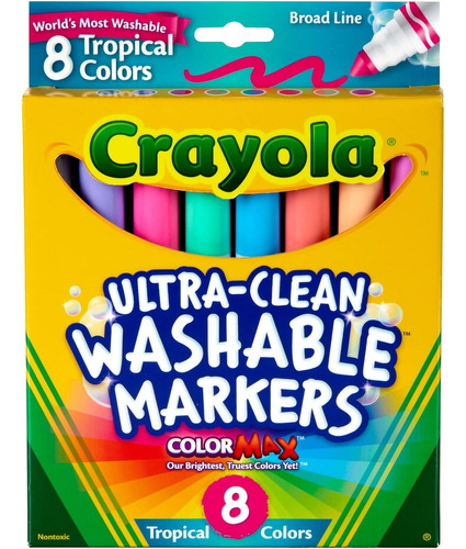 Marcadores Lavables Con Punta Cónica Crayola Ultra-clean Max