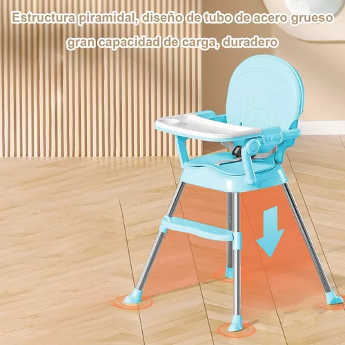  Asiento elevador para niños pequeños para mesa de comedor, silla  plegable portátil con marco de aluminio, cojín de punto suave y altura y  bandeja ajustables, fácil de limpiar (rosa) : Bebés