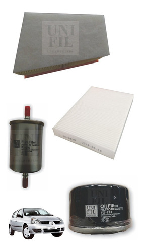 Kit De Filtros Renault Clio 1.6l2002-03-04-05-06-07-08-09-10