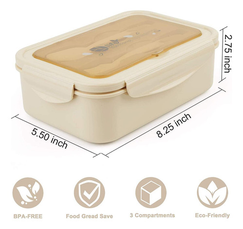 Bento Box, 1400ml Caja De Almuerzo, Reutilizable Caja De