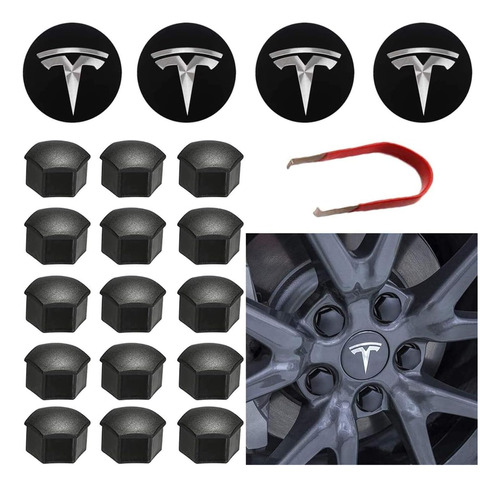 Kit De Tapas De Rueda Tesla Model 3 Y S X, 4 Tapas De C...