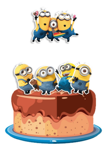 Topo De Bolo Topper Personalizado Minions