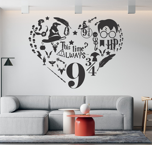 Vinilo Decorativo Harry Potter Diseño Corazón 60x70cm