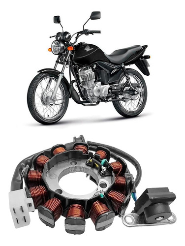 Estator Alternador Com Bobina De Pulso Cg 125 Fan Es Ks