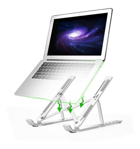 Imagen 4 de 8 de Soporte Notebook Macbook Plegable Aluminio Nw-a10