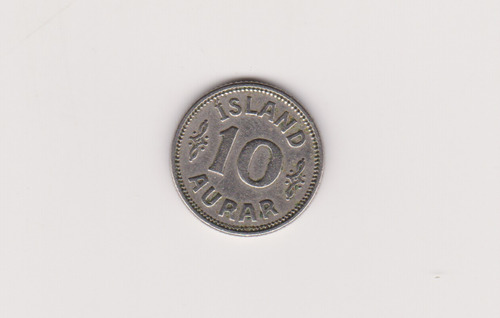 Moneda Islandia 10 Aurar Año 1923 Muy Bueno