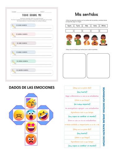 Kit Imprimible Planillas Didácticas De Emociones + Superkit