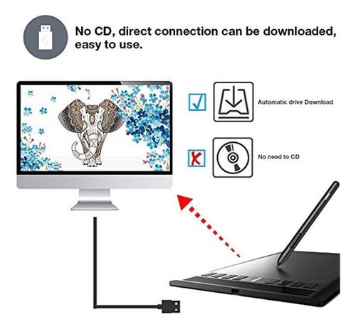 Tabletas De Dibujo De Área Activa Grande De 10 X 6 Pulgadas