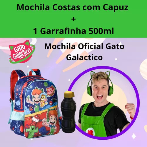 Mochila de Costas Masculino Gato Galáctico Colorir