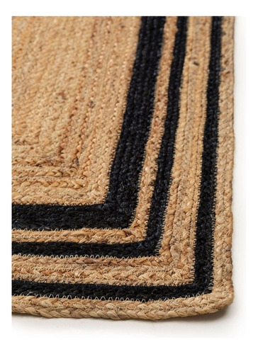 Alfombra Rectangular Yute Con Negro - 220 X 160cm