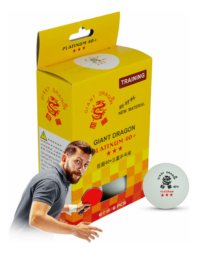 Kit 6 Bolas Ping Pong Tênis De Mesa 3 Estrelas Giant Dragon