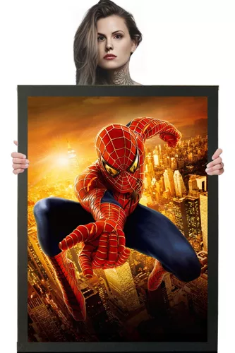 Quadro Homem Aranha Marvel Jogo Spider Man c/ Moldura A3