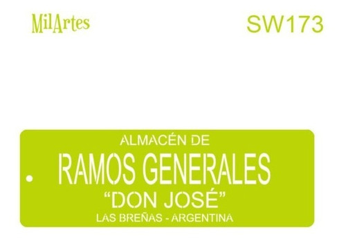 Mil Artes - Stencil Ramos Generales 10 X 30cm - Sw173