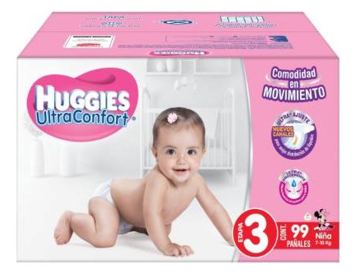 Pañales Etapa 3 Huggies Ultraconfort Niña 99 Pzas