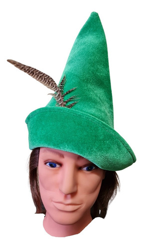 Fantasia Chapéu Robin Hood Verde Com Pena Infantil