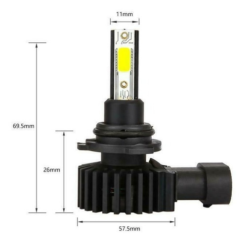 Set 2 Focos 9006 Hb4 Luz Led Cob Blanco Cristal 6000k 12v