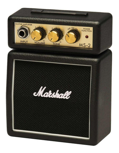 Imagen 2 de 3 de Amplificador Marshall Micro Amp MS-2 Transistor para guitarra de 1W color negro