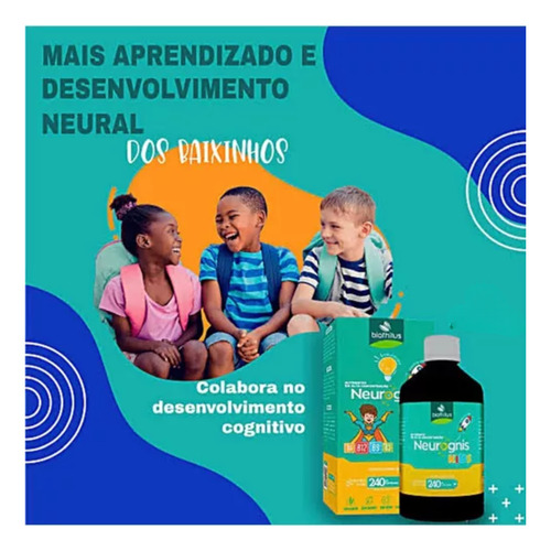 Kit C3 Suplemento Neurognis Kids Líquido - Biofhitus Laranja