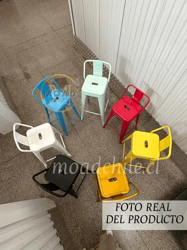 Taburete Metálico Apilable Modelo Tolix 64cm/moadchile