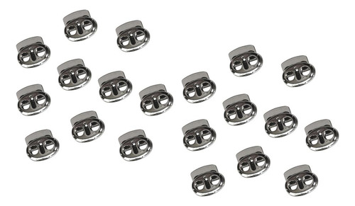20x Cordones Cerraduras Metal Agujero Doble Oval Frijol