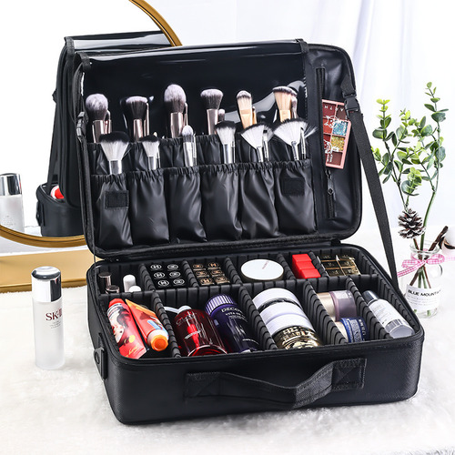 Bolsa De Maquillaje De Gran Capacidad Con Partición Para Her