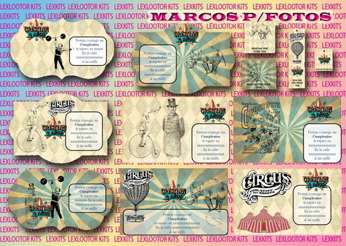 Kit Imprimible Candy Bar Circo Vintage Vintage Circus