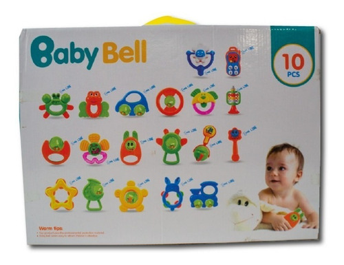Set De Sonajeros P/ Bebés En Caja X 10 Unidades
