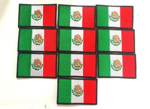 Bandera De Mexico  Parche Bordado Calidad Premium Con Pegame