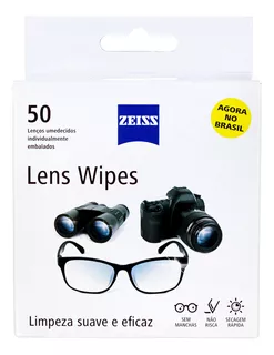 Zeiss Lens Wipes C/ 50 Lenços Umedecido Limpa Lentes Óculos
