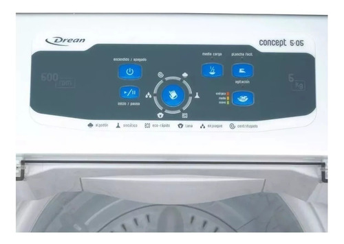 Lavarropas Automático Drean Concept 5.05 Blanco 5kg 220v