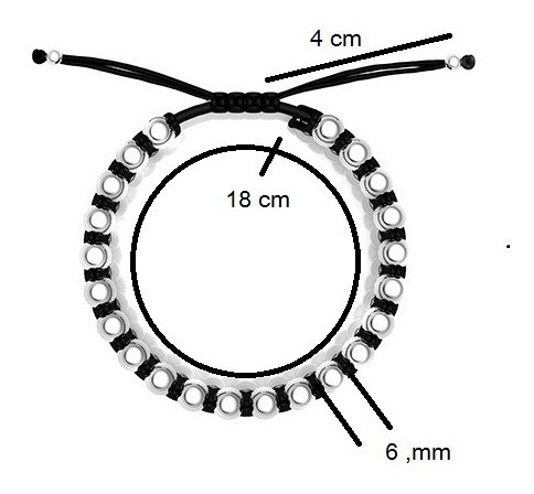 Imagen 3 de 10 de Pulsera Plata 925 Hombre Tejida Hilo Y Bolita De 6mm Agálea