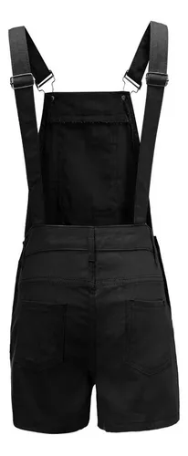 Overol De Mezclila Mujer Short Moda Simple Multibolsillos