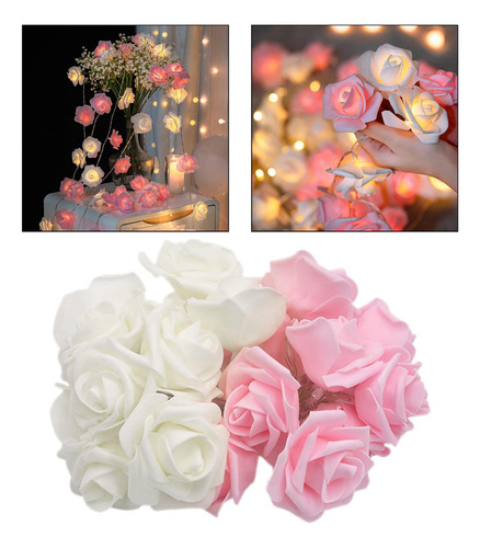 Luces De Hadas De Flores Rosas, 20 Led, Luces De Flores