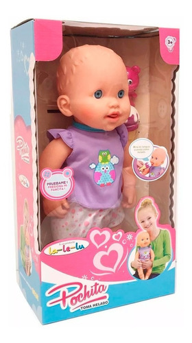 Imagen 2 de 7 de Bebe Bebote Pochita Toma Helado Doll Lalelu Pce 1541 Bigshop