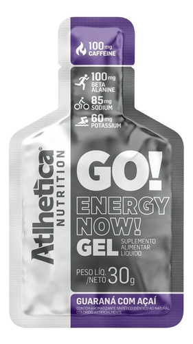 Go! Energy Now Gel 10un de 30g cada Atlhetica sabor Guaraná com Açaí