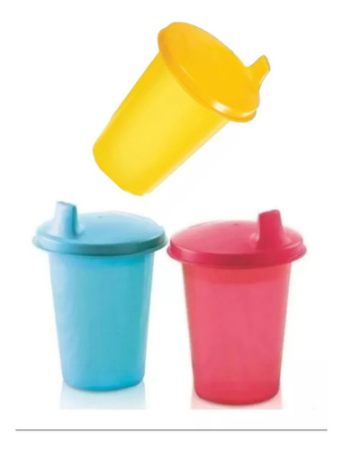 Paquete 3 Vasos Con Pipeta Para Niños Tupperware 