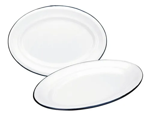 Bandeja O Platón Ovalado De Peltre Blanco (35cm) Marca Ibili