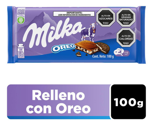 Chocolate Milka® Relleno Con Oreo Y Crema Barra 100 G