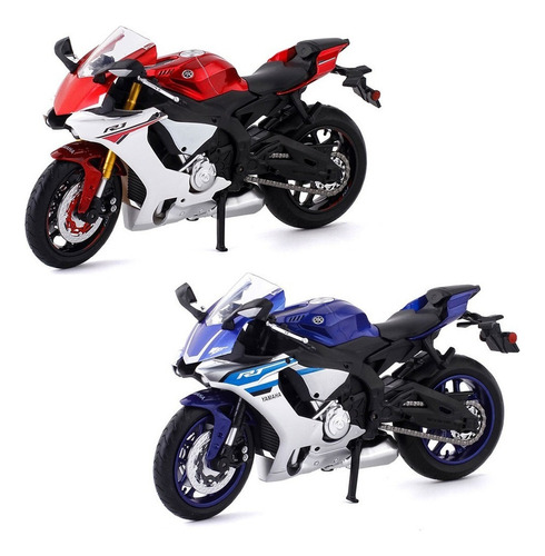 Yamaha Yzf R1 1:12 Moto Metal Model Colección De 2 Piezas 2