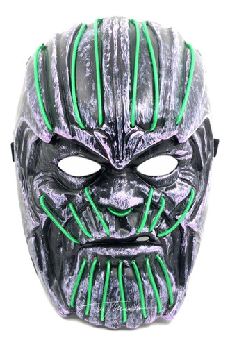 Mascara Led  Thanos 1 Unidad     16,5 X 23 Cm Halloween