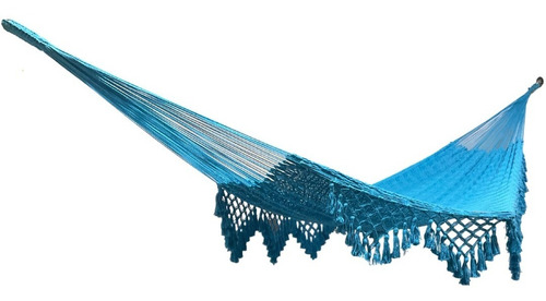 Imagen 3 de 5 de Oportunidad Hamaca Yucateca Artesanal Macramé Color Azul