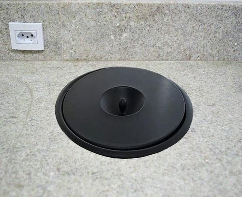 Lixeira Embutir Pia Cozinha Granito 5l Balde Preto Fosco